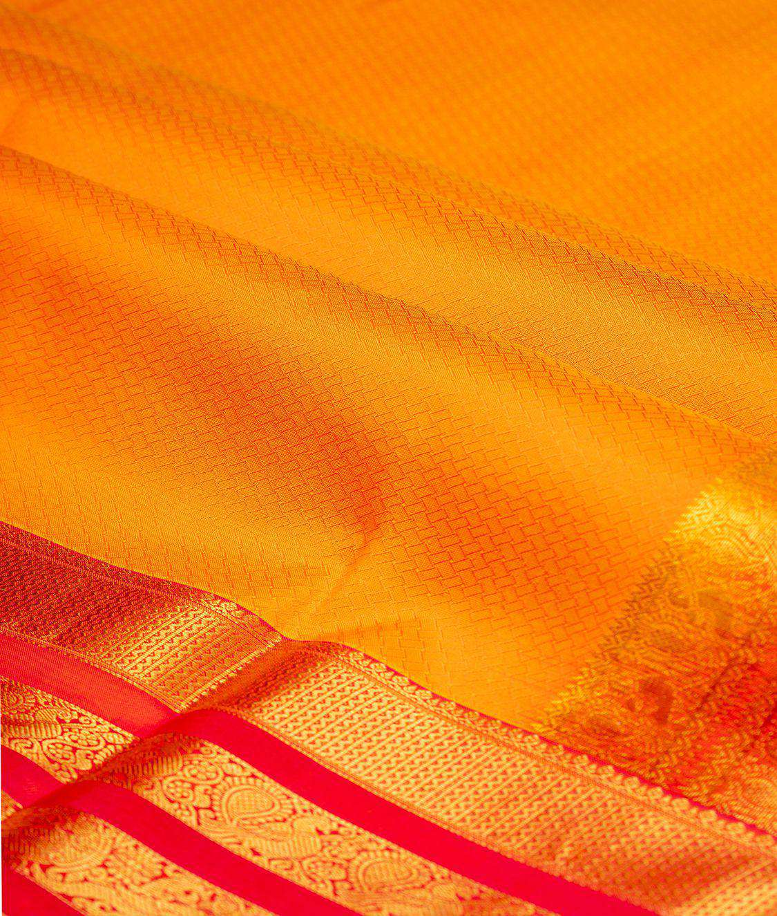 Orange and Pink Kanjivaram Saree  Gold Zari - kaystore.in