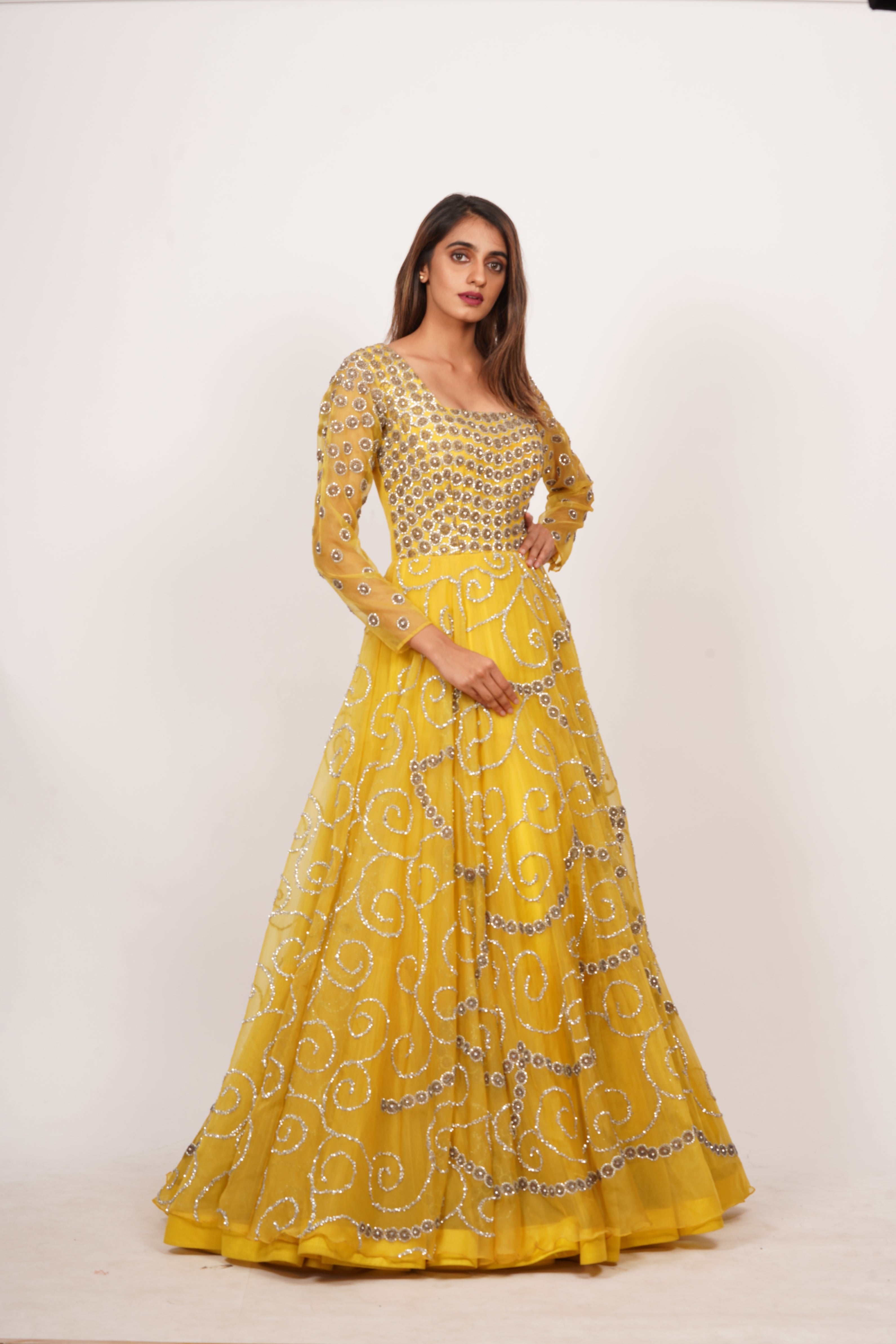 Yellow Work Gown - kaystore.in