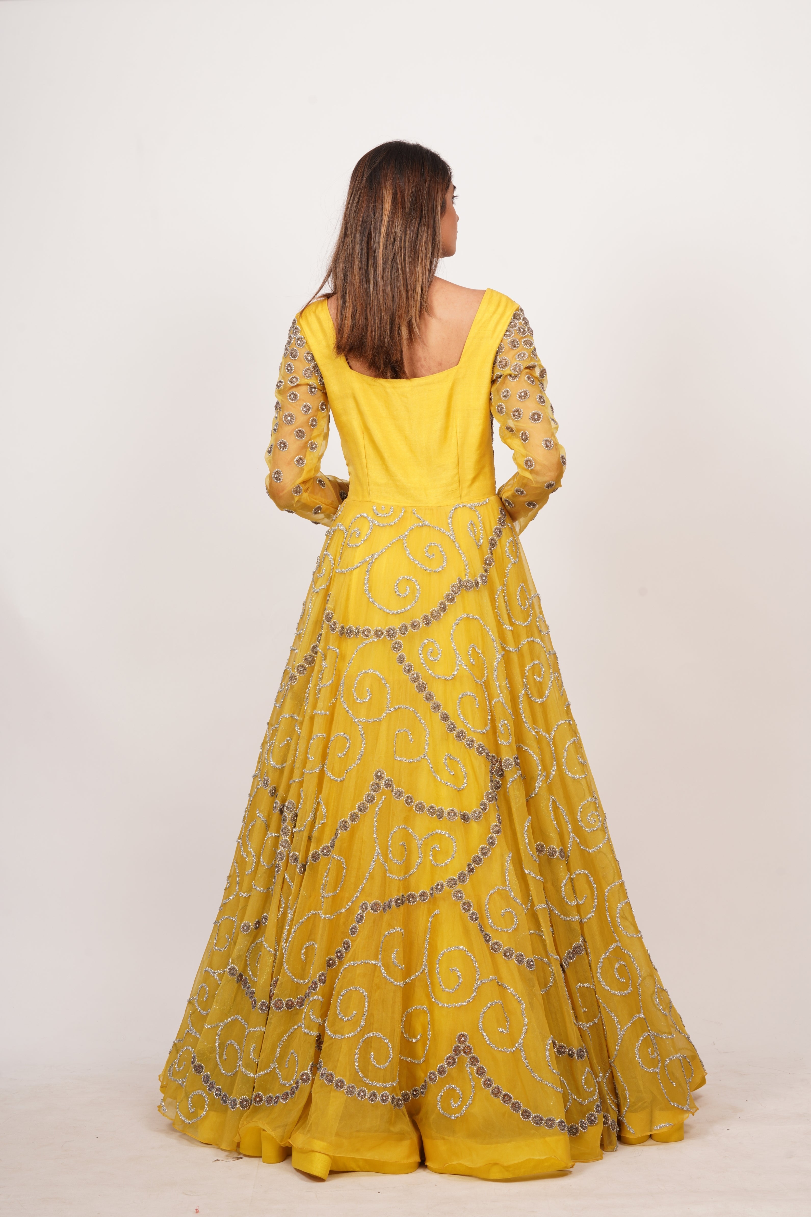 Yellow Work Gown - kaystore.in