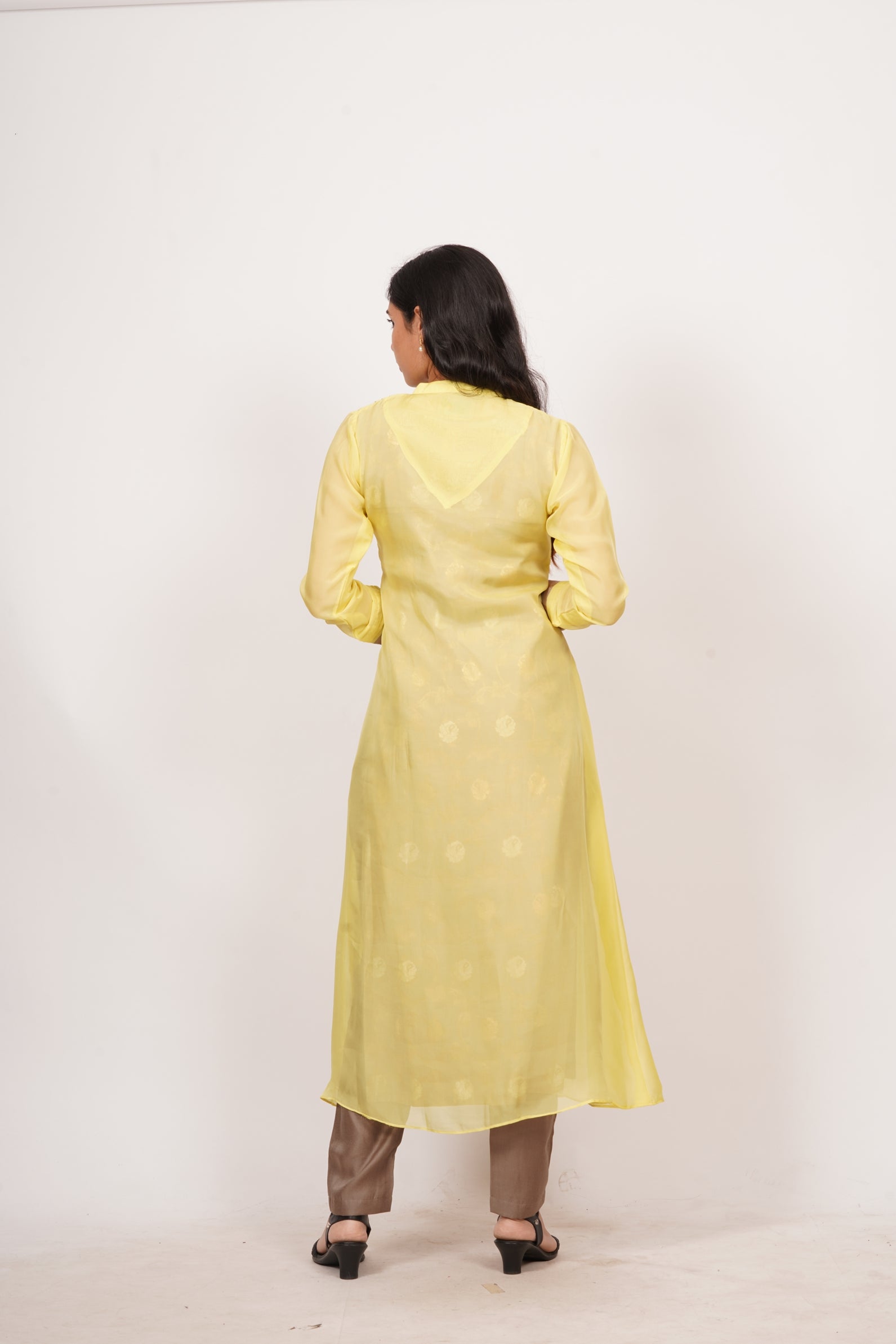 Yellow Banarasi Silk Salwar Kameez - kaystore.in
