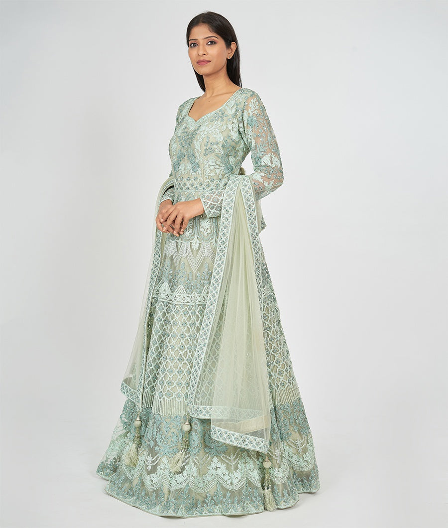 Pista Green Gown - kaystore.in
