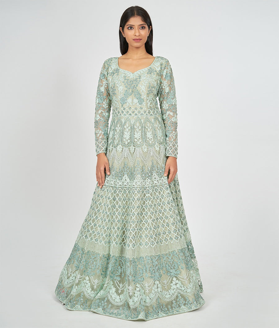 Pista Green Gown - kaystore.in