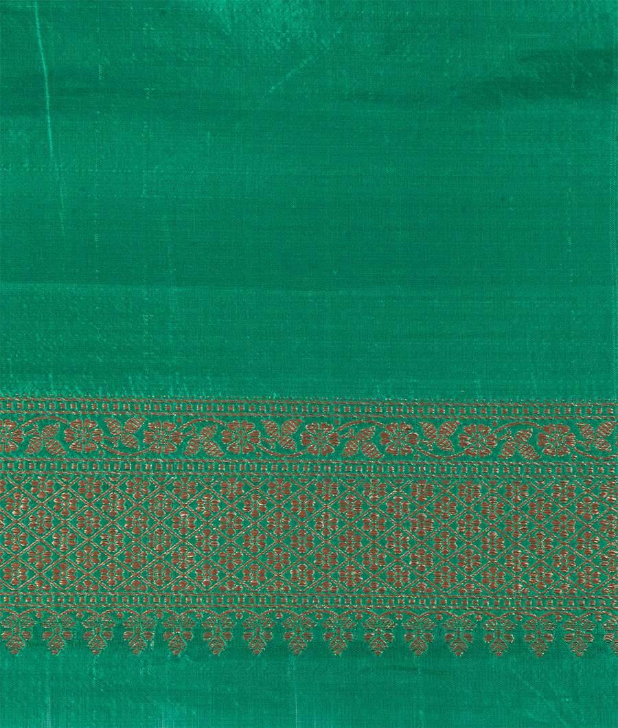 Green Silk Saree Antique Zari Alover Zari Weaving - kaystore.in