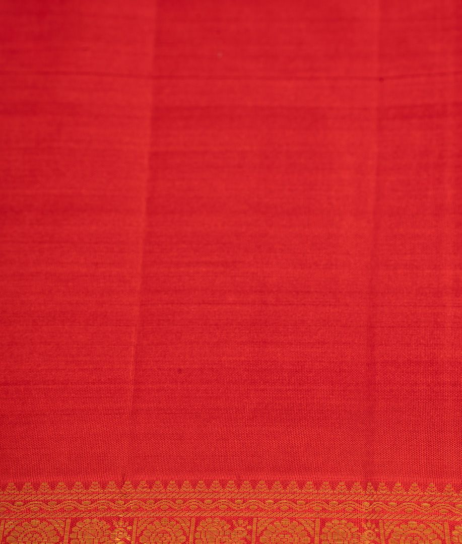 Red Kanchipuram Saree Thread Self Weaving Design - kaystore.in