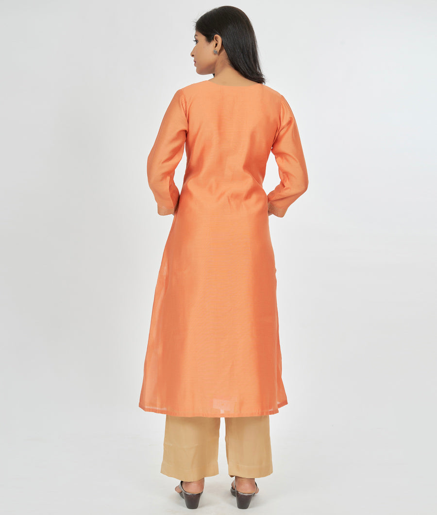Orange Salwar Kameez Straight Cut - kaystore.in