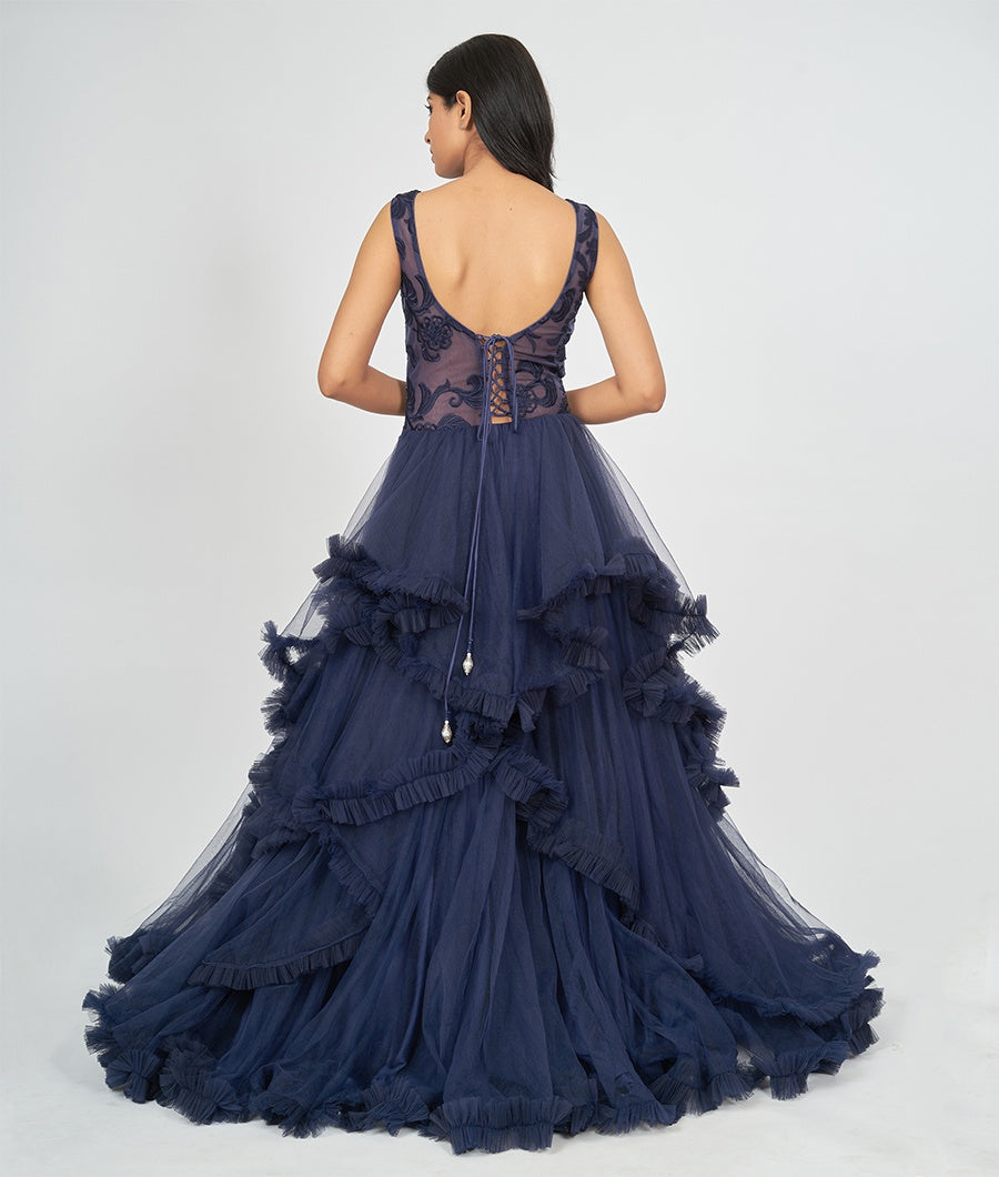 Navy Blue Gown - kaystore.in