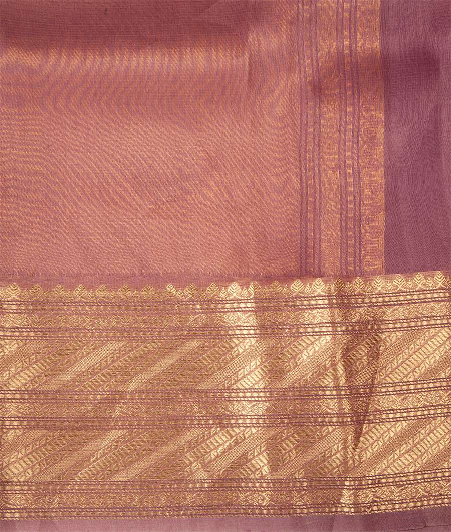 Onion Pink Banarasi Kora Silk Saree Gold Zari Alover Gold With Silver Zari - kaystore.in
