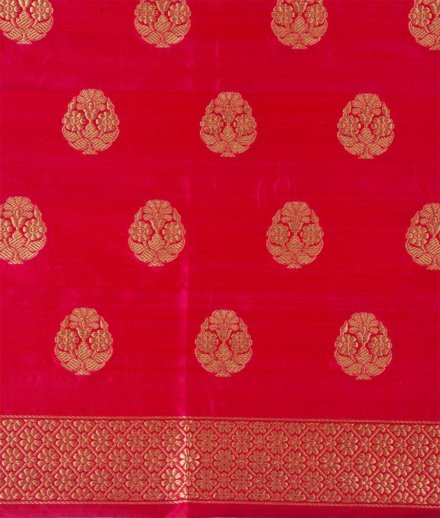 Purple Banarasi Katan Silk Saree Gold Zari Fancy Border With Fancy Buti Blouse - kaystore.in