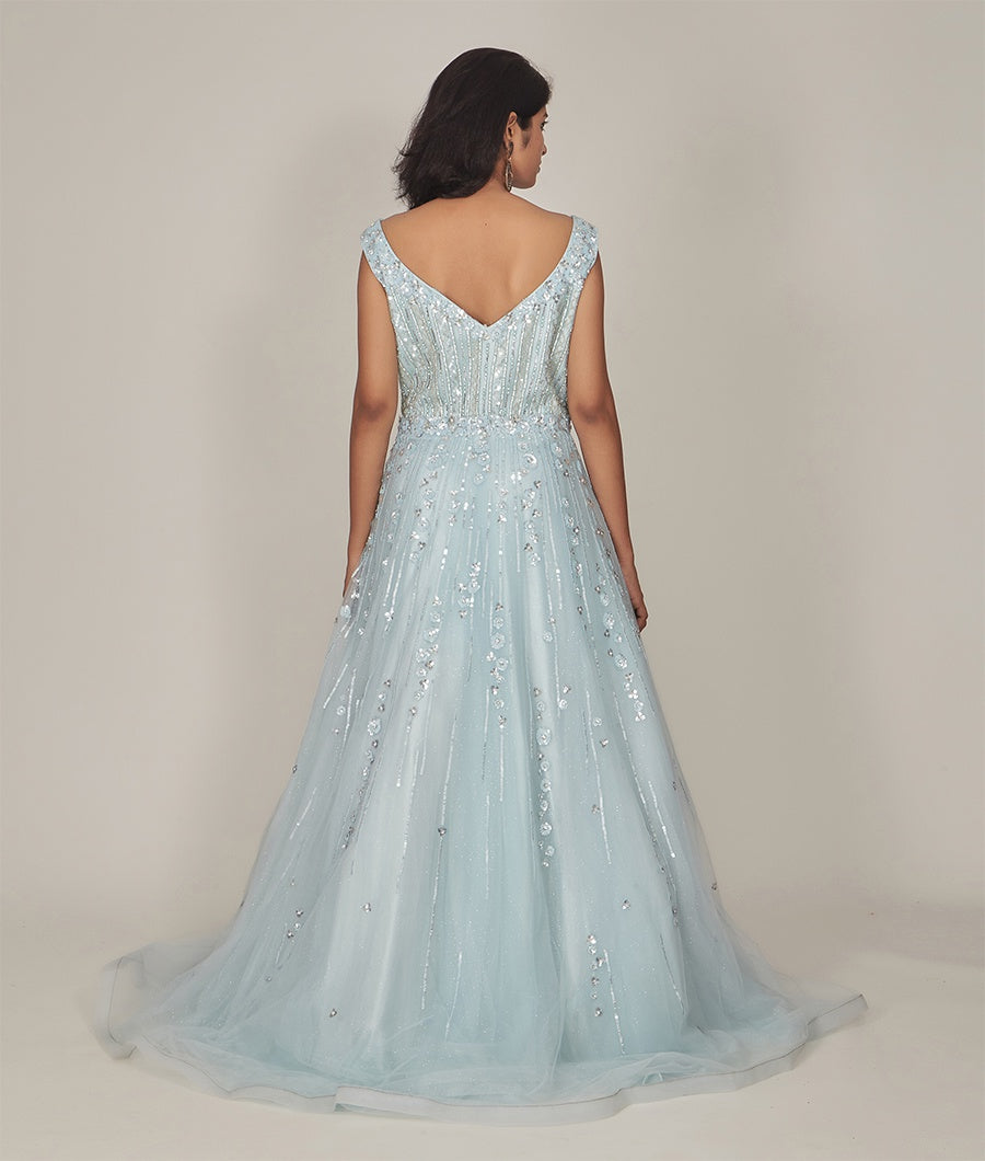 Sky Blue Gown - kaystore.in