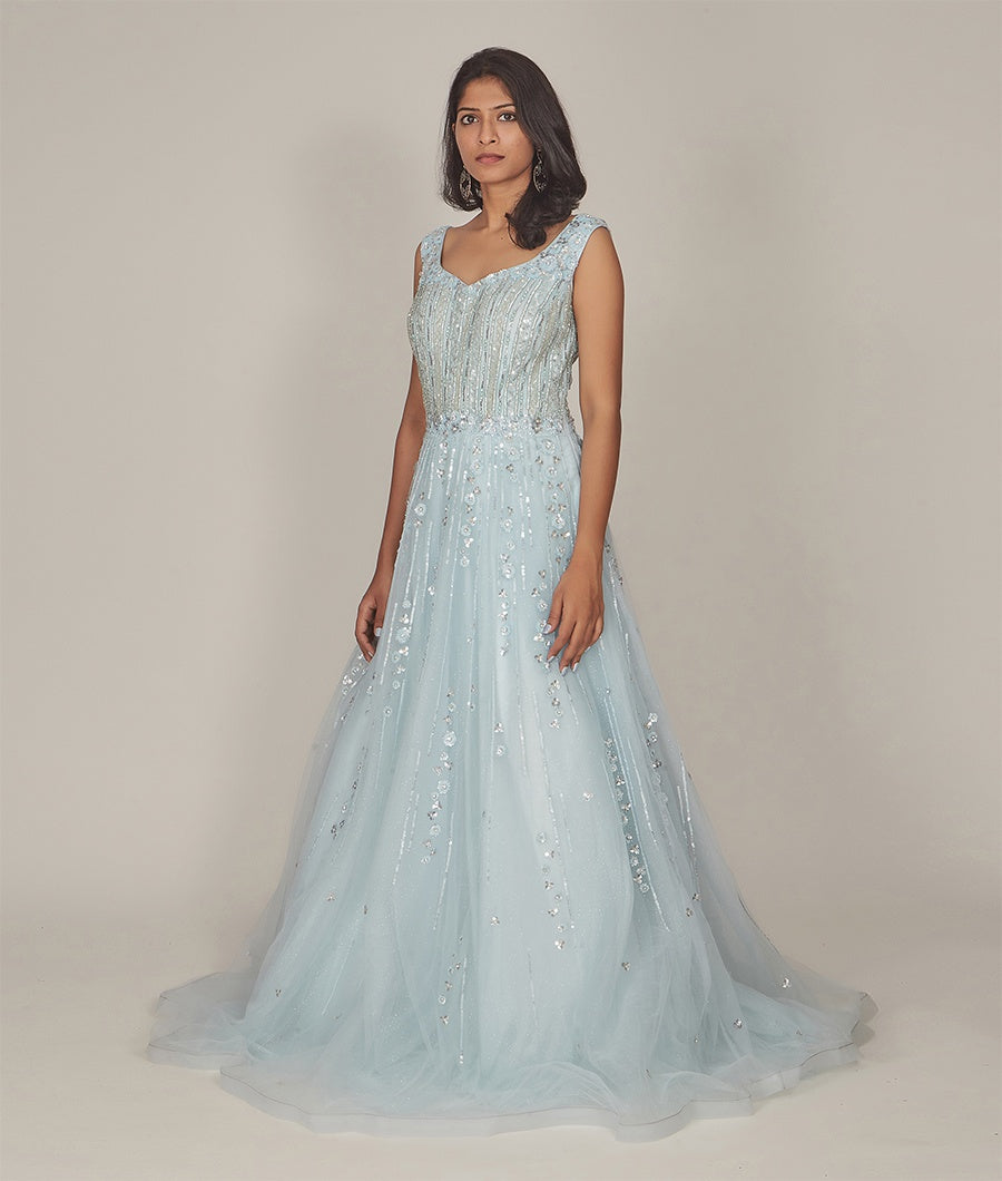 Sky Blue Gown - kaystore.in