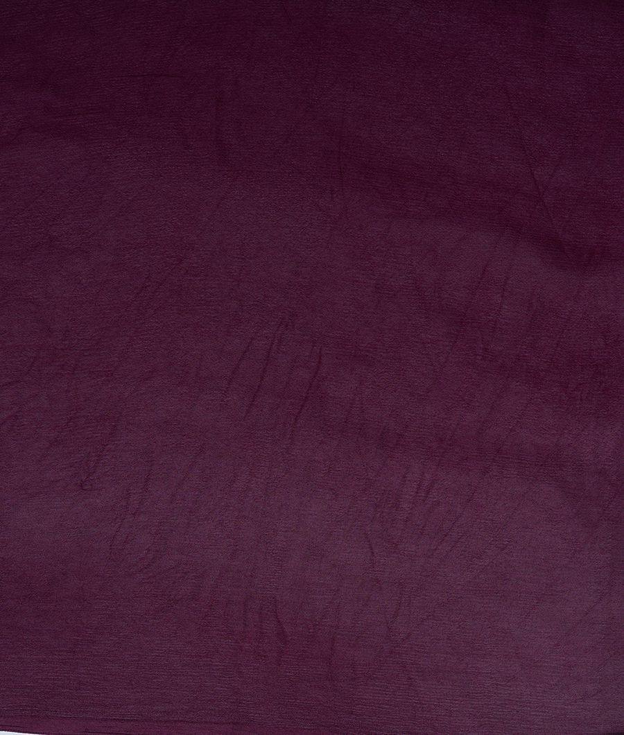 Purple Crêpe Saree Thread Embroidery Work - kaystore.in