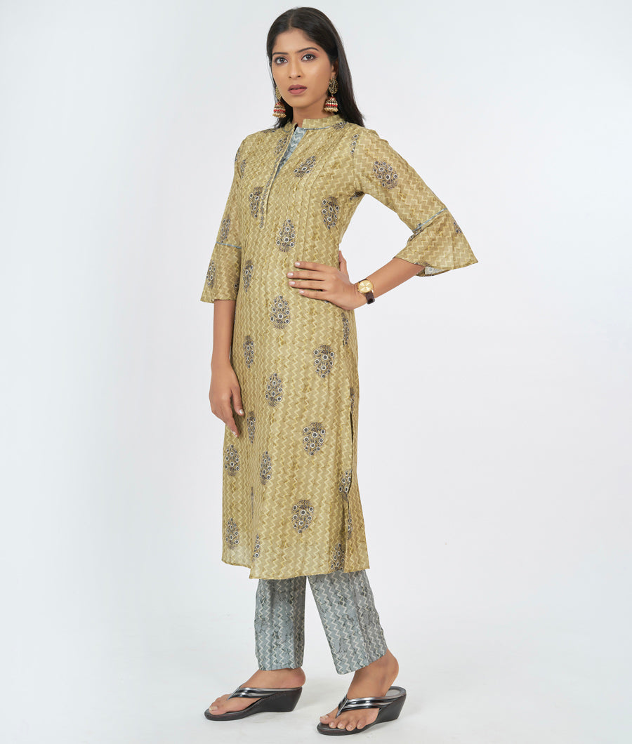 Mehandi Green Kurti Set - kaystore.in