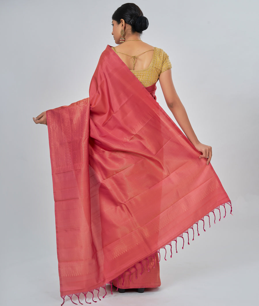 Coral Soft Silk Saree Gold - kaystore.in