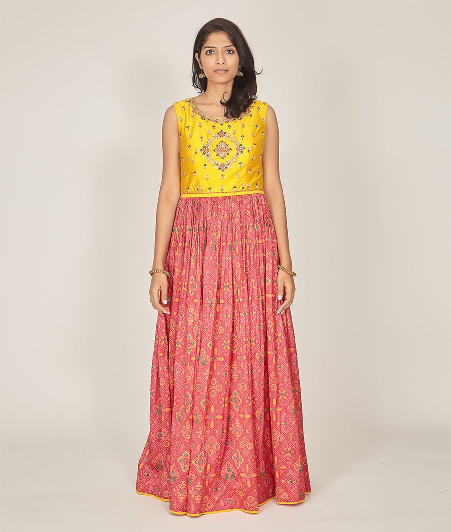 Pink With Yellow Salwar Kameez - kaystore.in