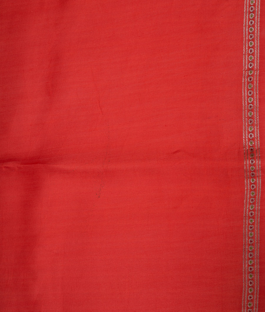 Red Organza Saree Bandhani Print With Kalamkari Pallu - kaystore.in