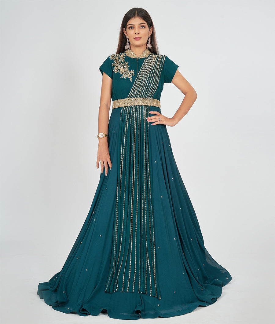 Teal Blue Gown - kaystore.in