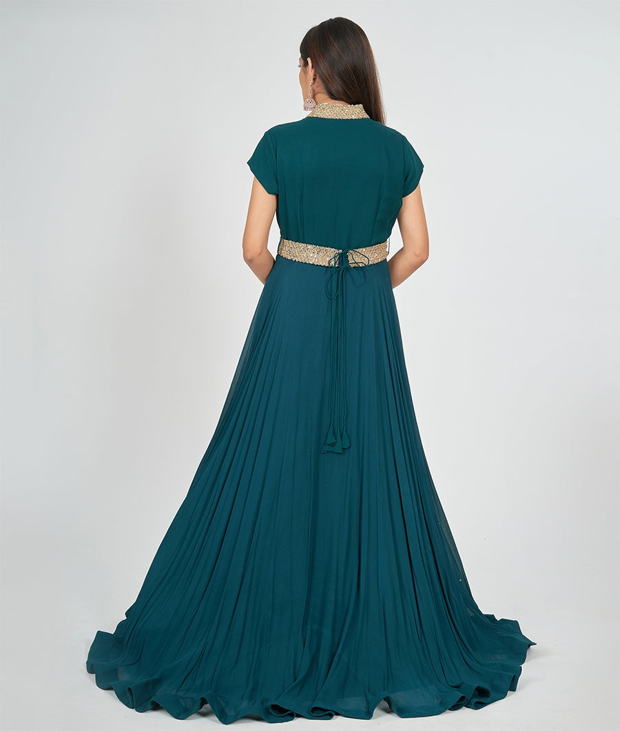 Teal Blue Gown - kaystore.in