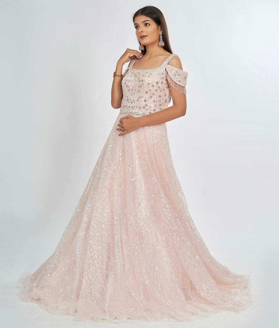 Lite Peach Gown Ball Gown - kaystore.in