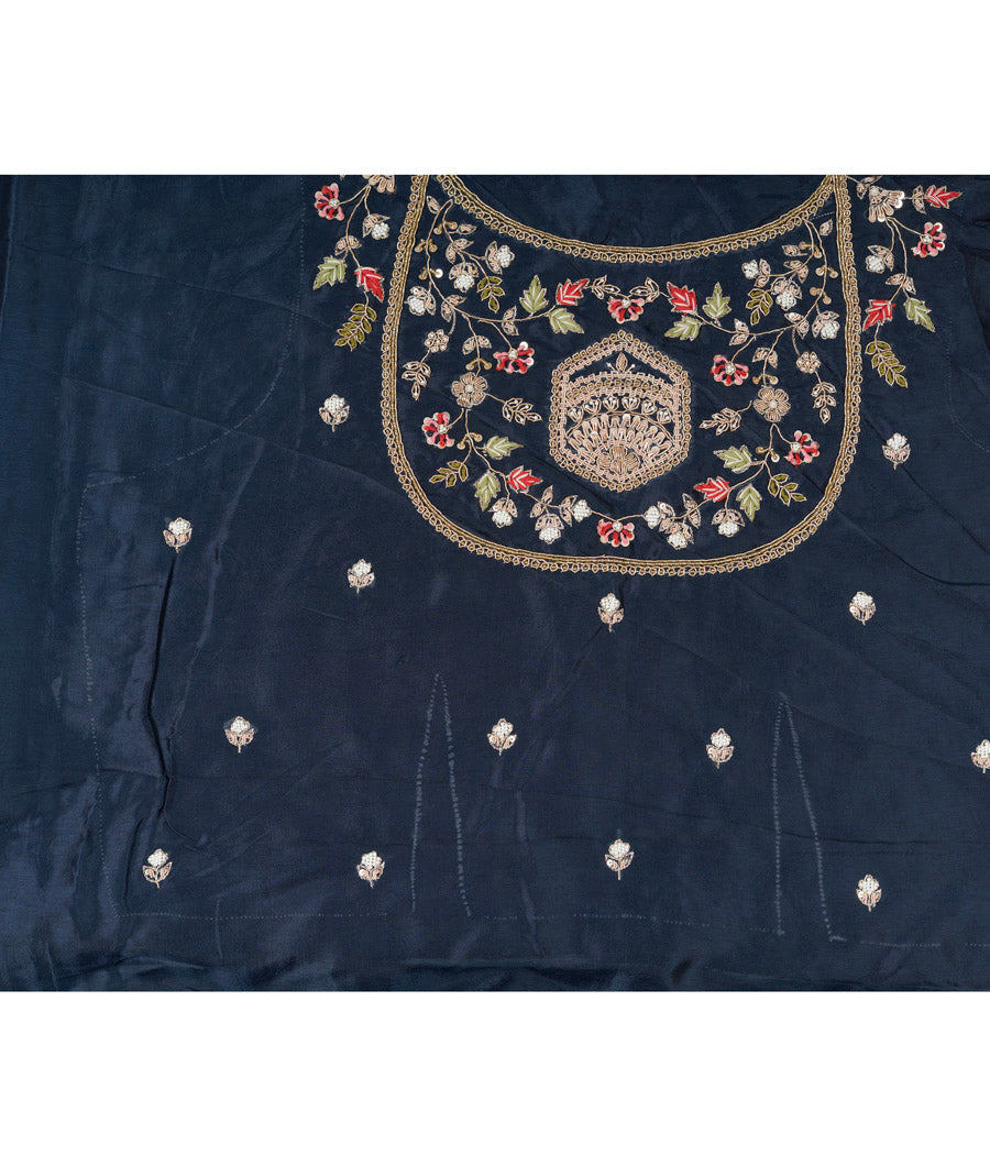 Lite Blue Tissue Saree Thread Embroidery With Sequence And Zardosi And Pearl Work - kaystore.in