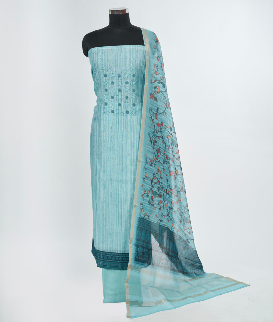 Blue Unstitched Salwar - kaystore.in