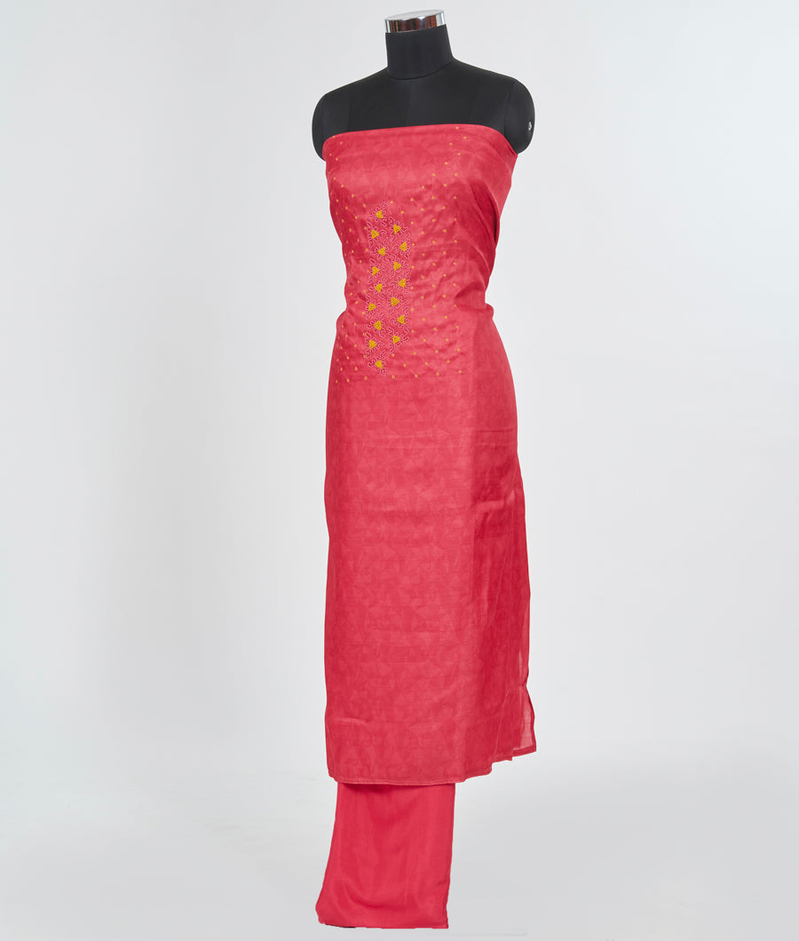 Red Unstitched Salwar - kaystore.in