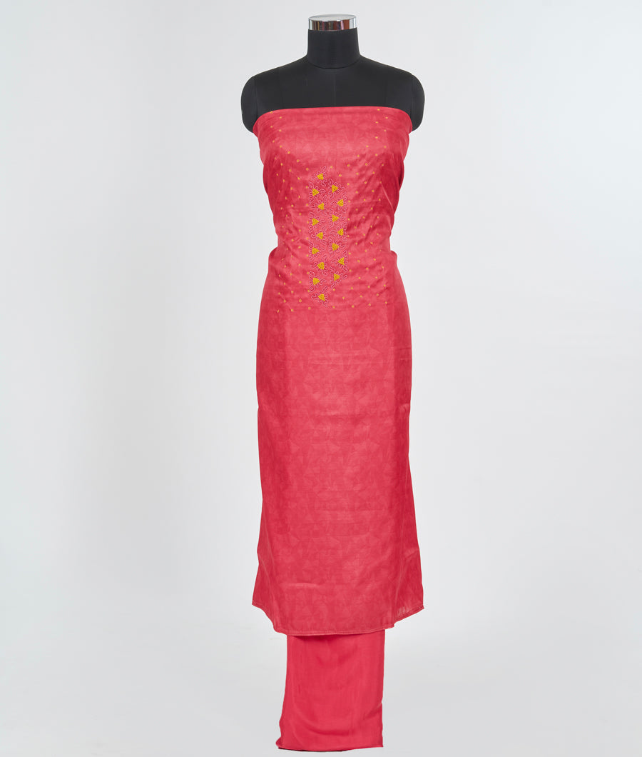 Red Unstitched Salwar - kaystore.in